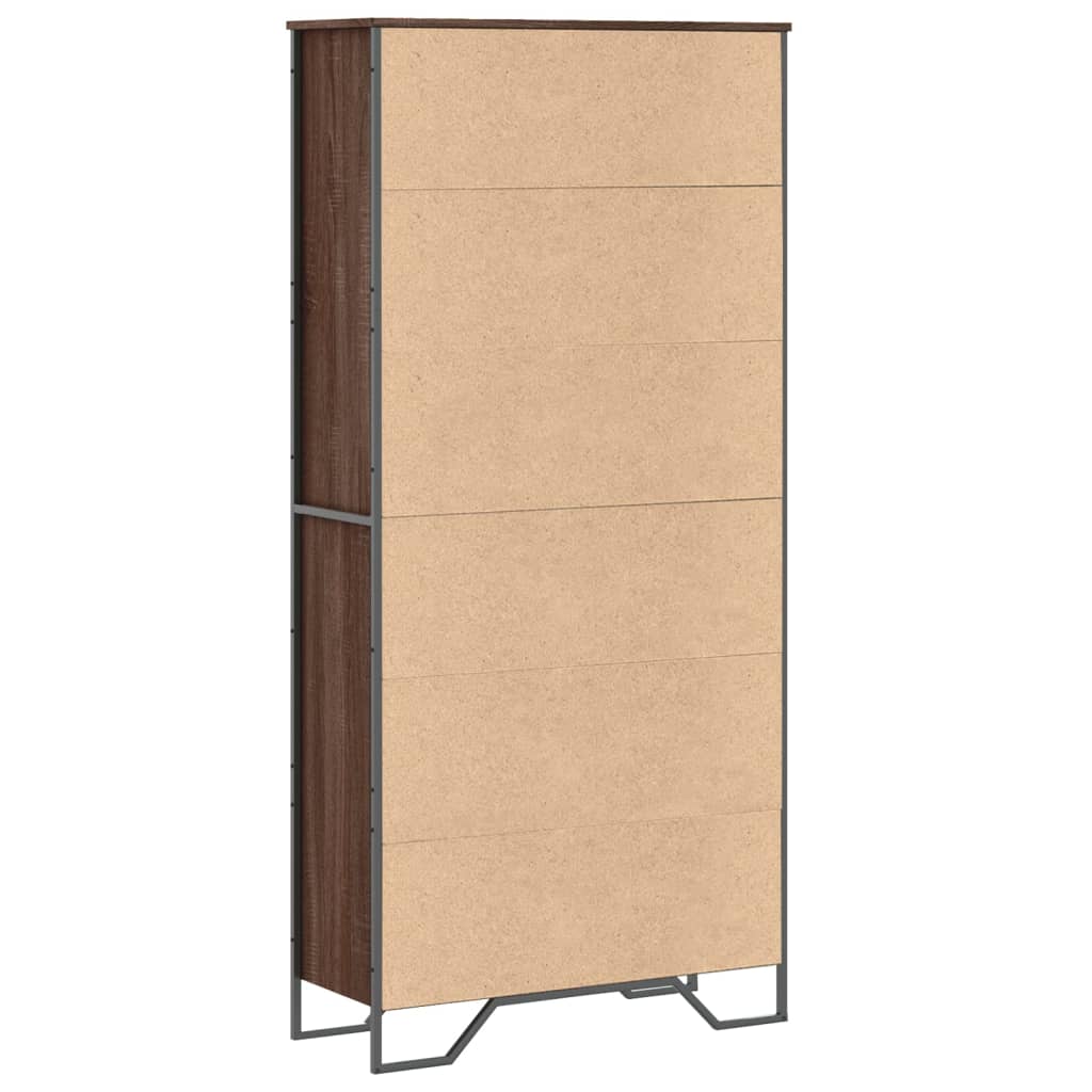 Bookshelf brown oak look 80x31x169 cm wood material