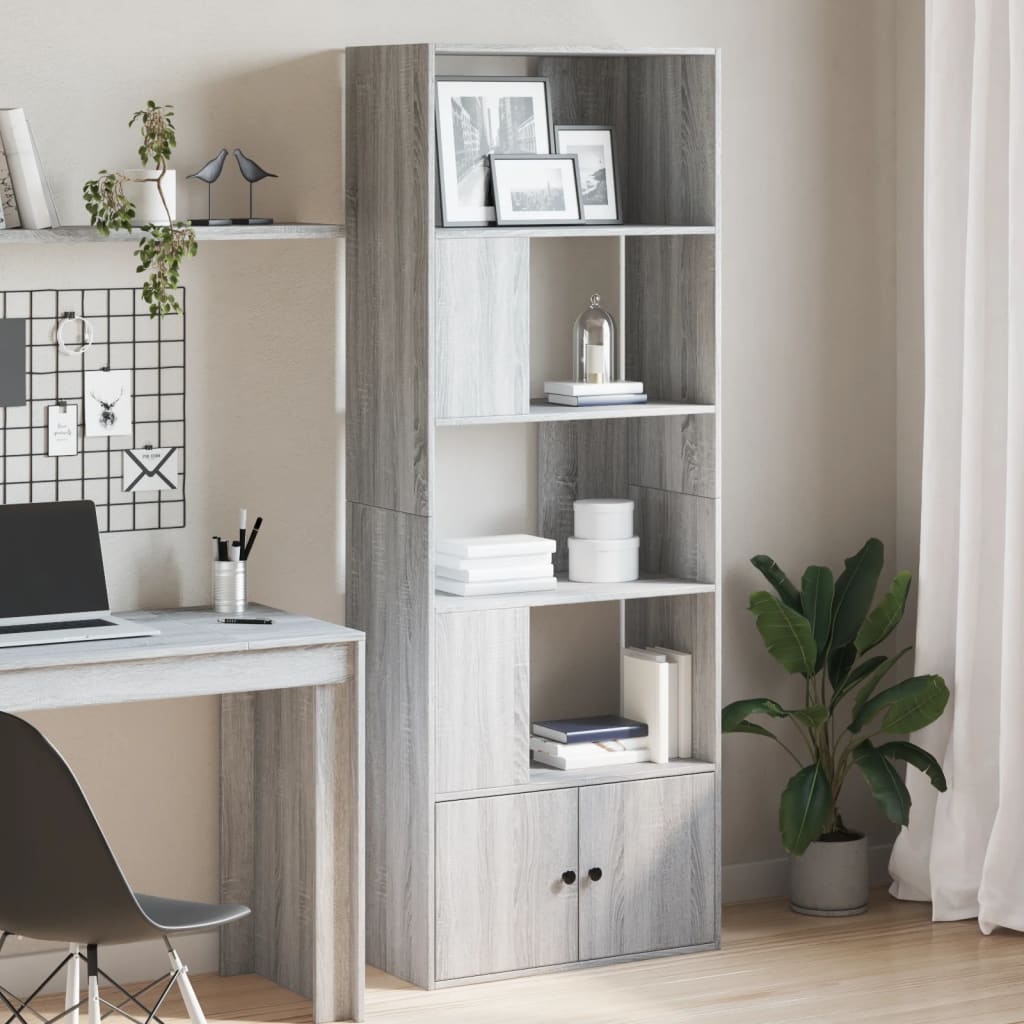 Bookshelf Grey Sonoma 70x36x189 cm wood material