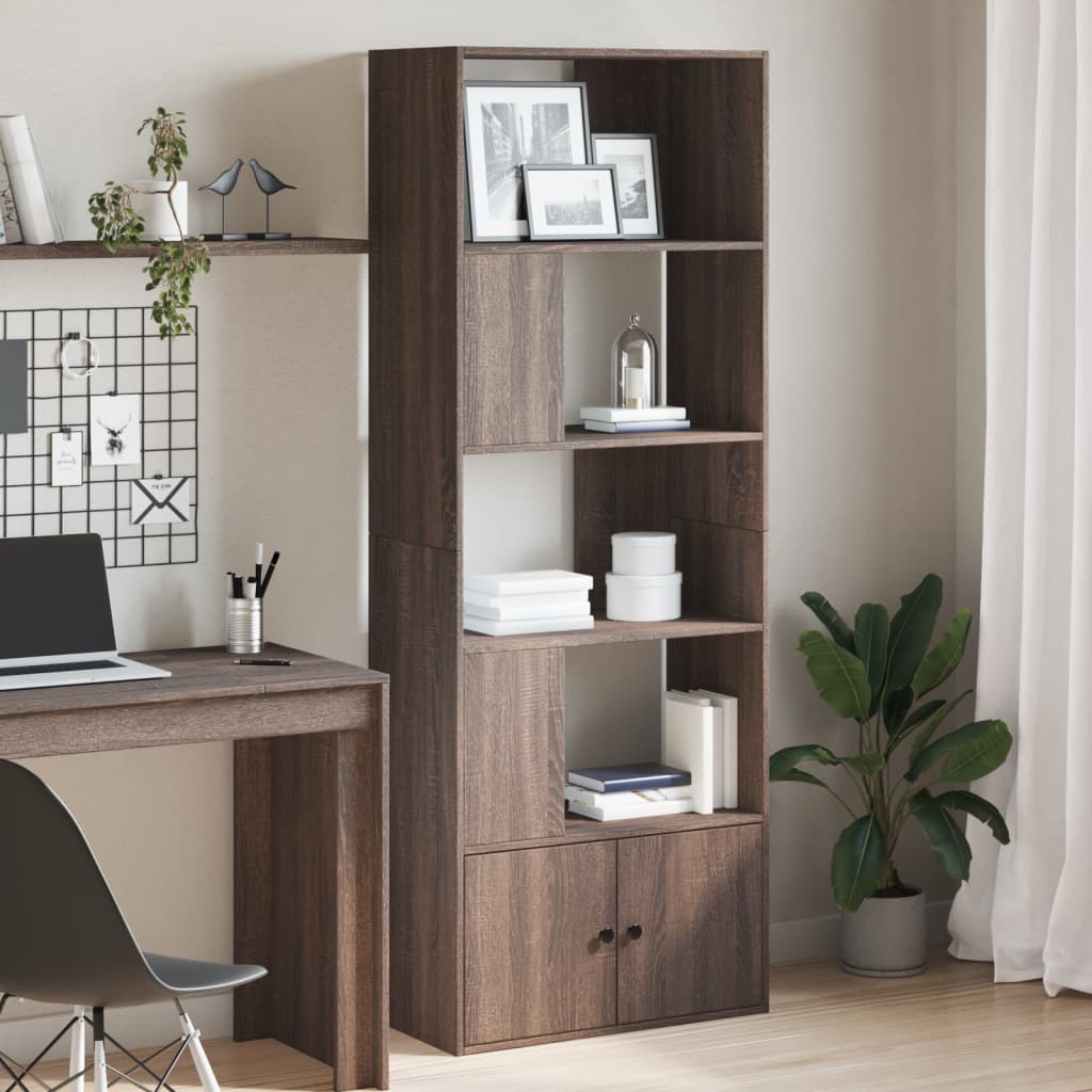 Bookshelf brown oak look 70x36x189 cm wood material