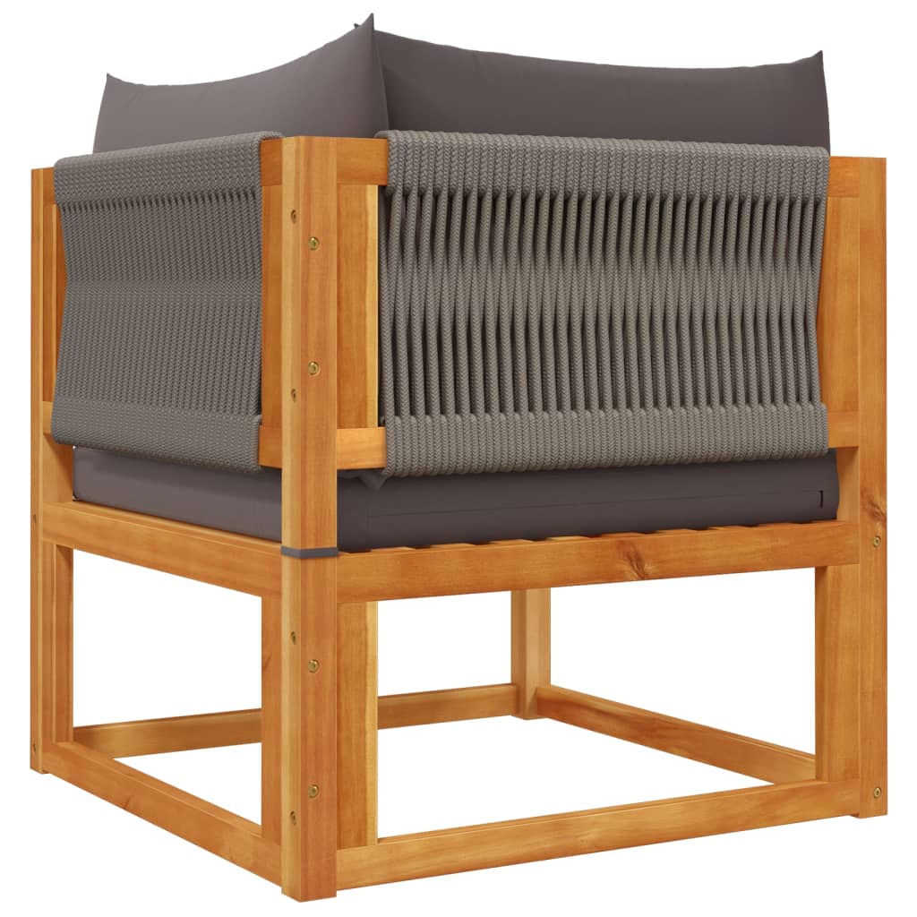 4-piece garden sofa set with cushions made of solid acacia wood