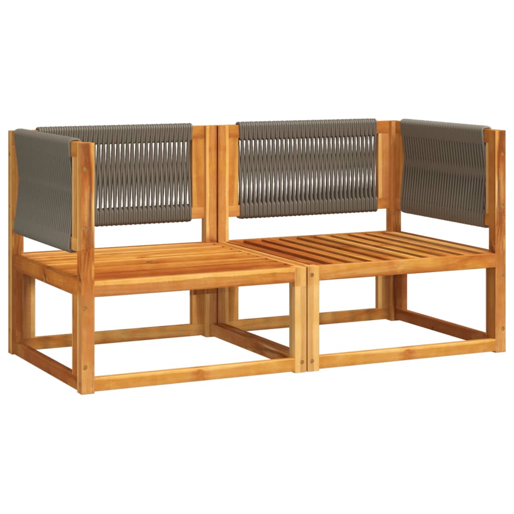 Gartensofas-Ecke mit Kissen 2 Stk. Holz Akazie & Seil