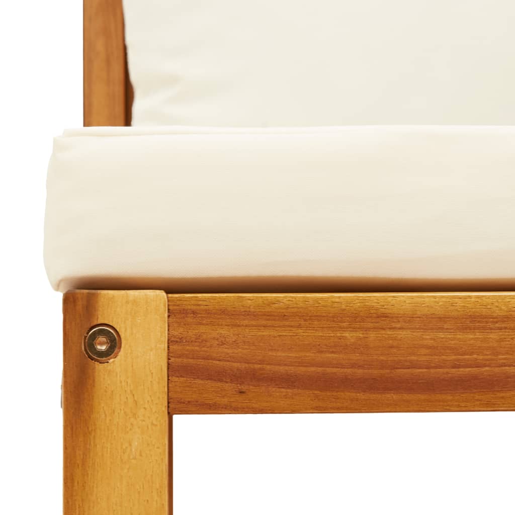 4-tlg. Gartensofa-Set mit Kissen Holz Akazie & Rattan