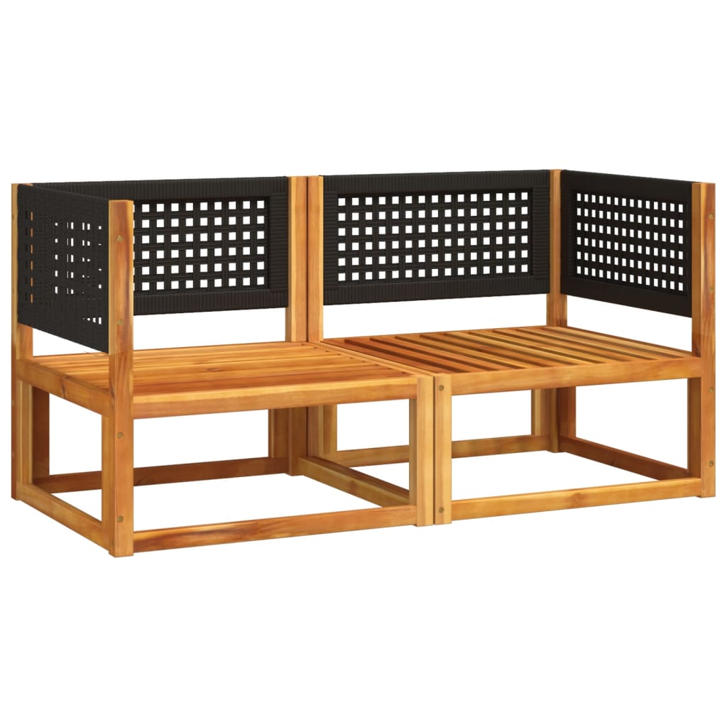 Gartensofas-Ecke mit Kissen 2 Stk. Holz Akazie & Rattan