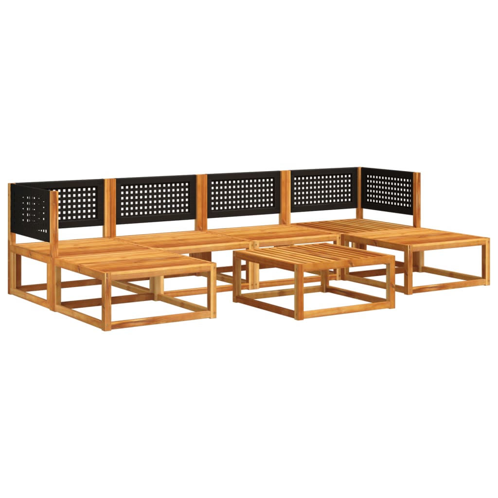 7-piece garden sofa set with cushions made of solid acacia wood