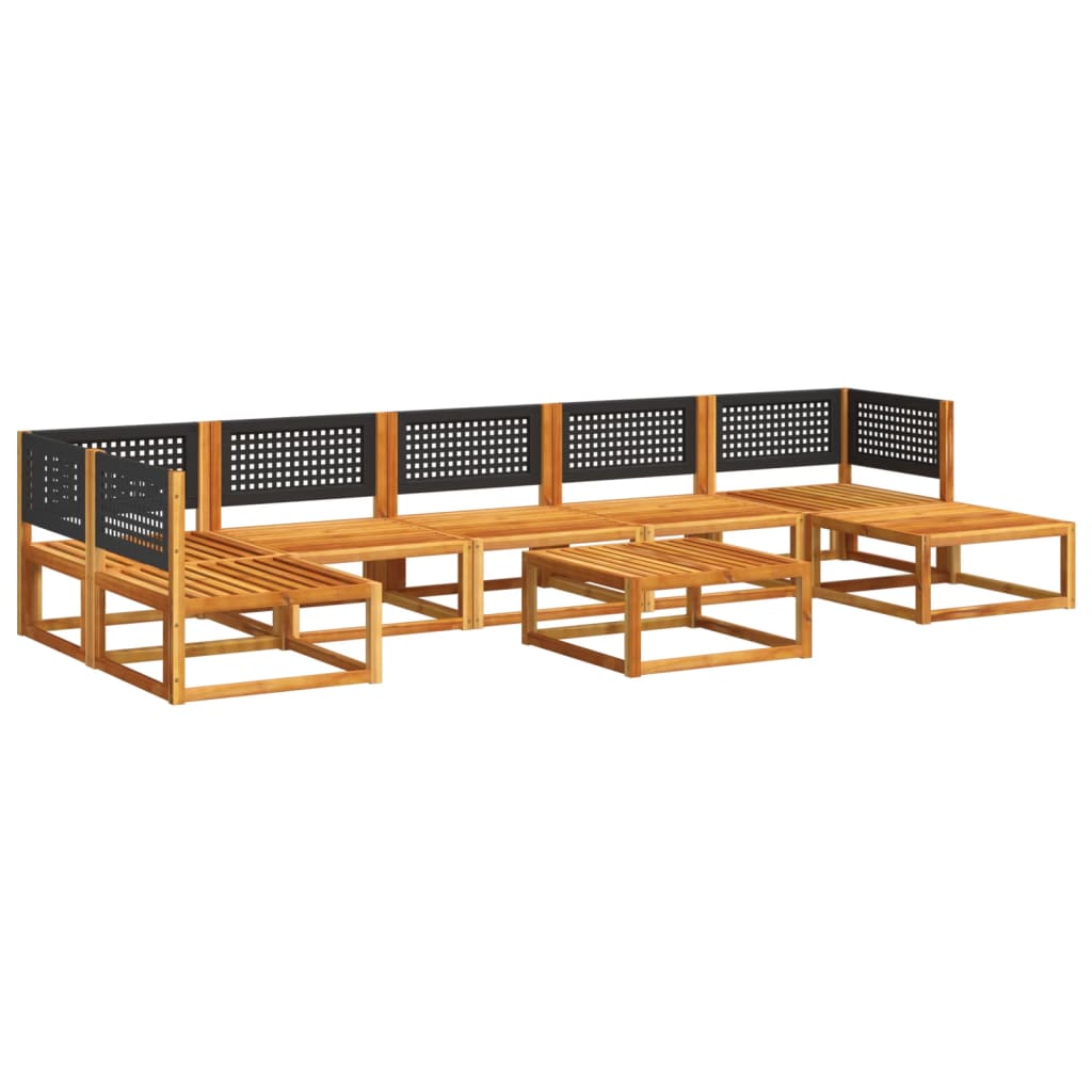 8-piece garden sofa set with cushions made of solid acacia wood