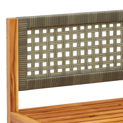5-tlg. Gartensofa-Set mit Kissen Holz Akazie & Rattan
