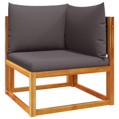 5-tlg. Gartensofa-Set mit Kissen Holz Akazie & Rattan