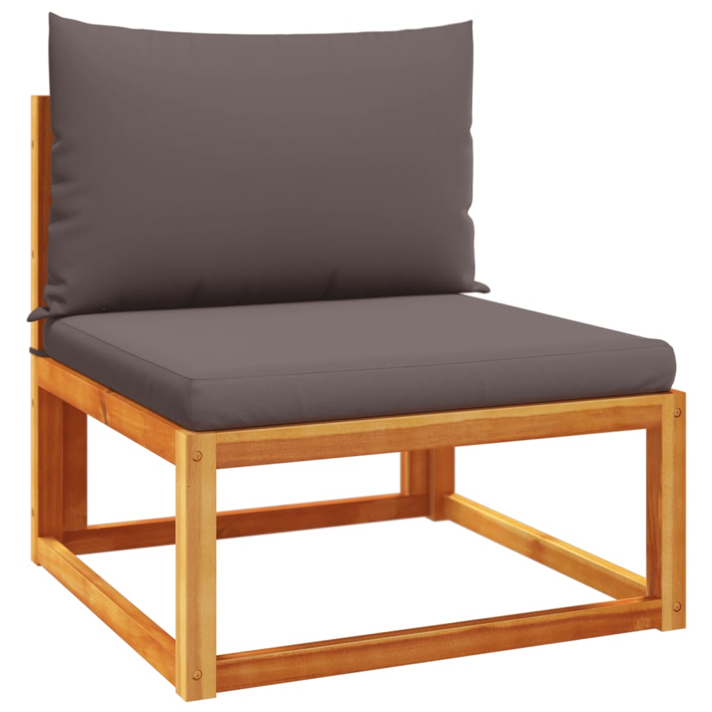 5-piece garden sofa set with cushions made of solid acacia wood