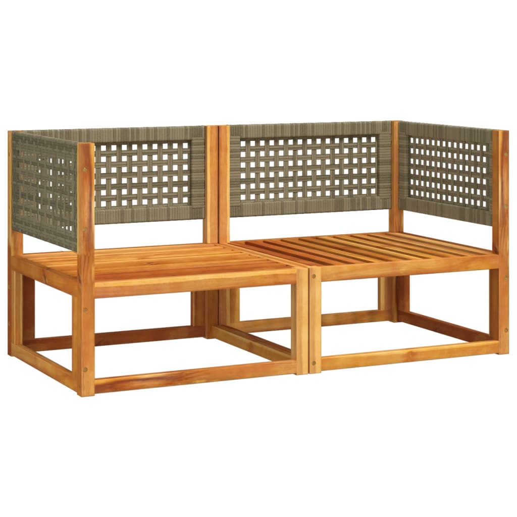 Gartensofas-Ecke mit Kissen 2 Stk. Holz Akazie & Rattan