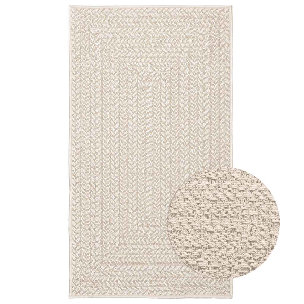 Teppich ZIZUR Creme 60x110 cm Jute-Optik Indoor und Outdoor