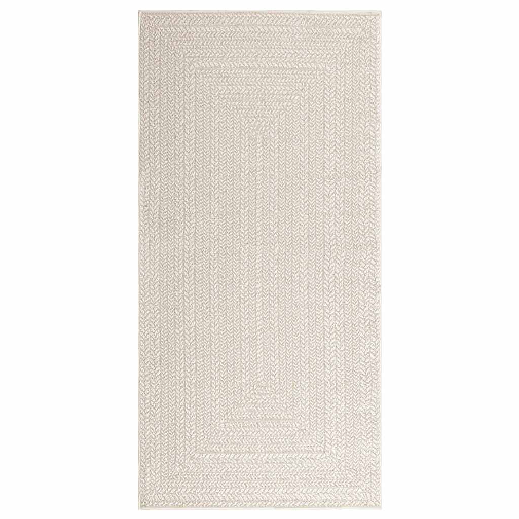 Teppich ZIZUR Creme 100x200 cm Jute-Optik Indoor und Outdoor