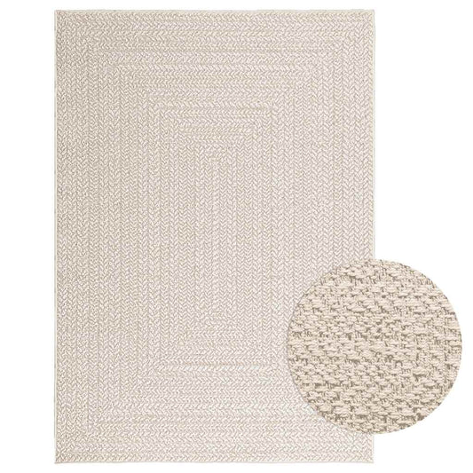 Teppich ZIZUR Creme 120x170 cm Jute-Optik Indoor und Outdoor