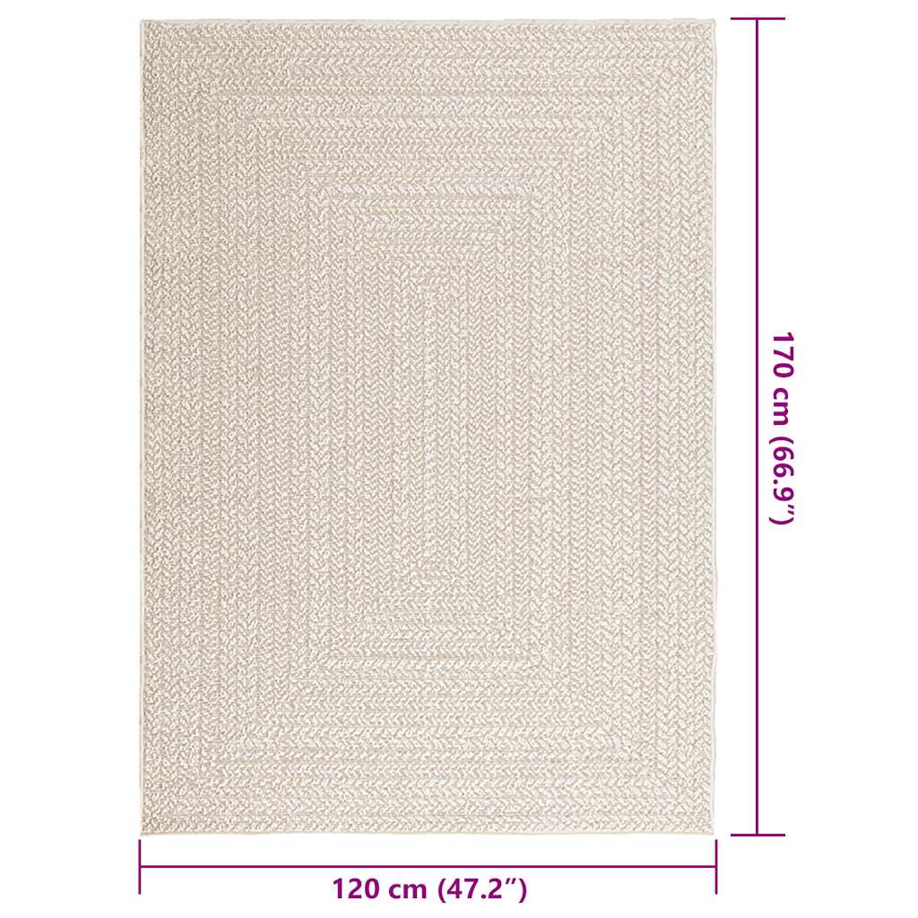 Teppich ZIZUR Creme 120x170 cm Jute-Optik Indoor und Outdoor