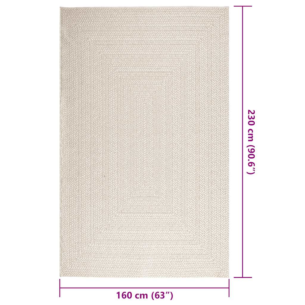 Teppich ZIZUR Creme 160x230 cm Jute-Optik Indoor und Outdoor