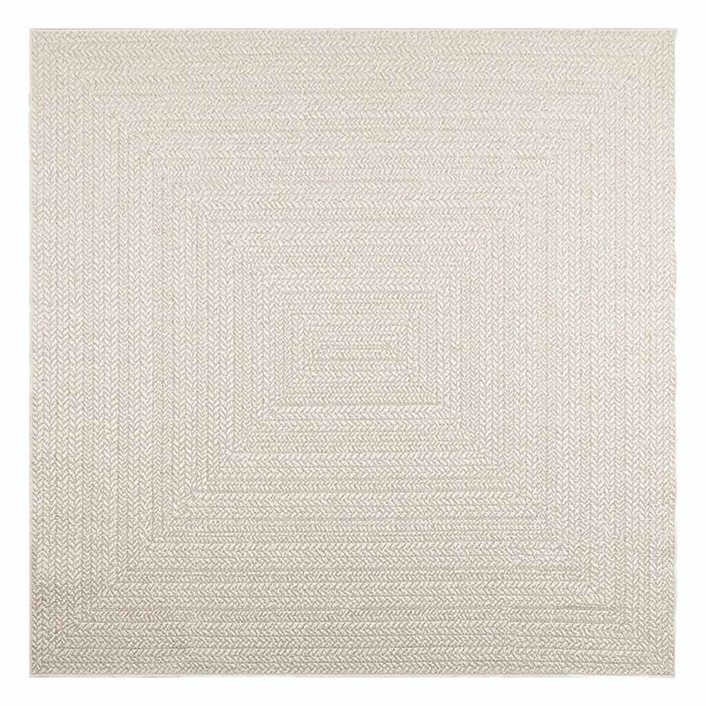 Teppich ZIZUR Creme 200x200 cm Jute-Optik Indoor und Outdoor