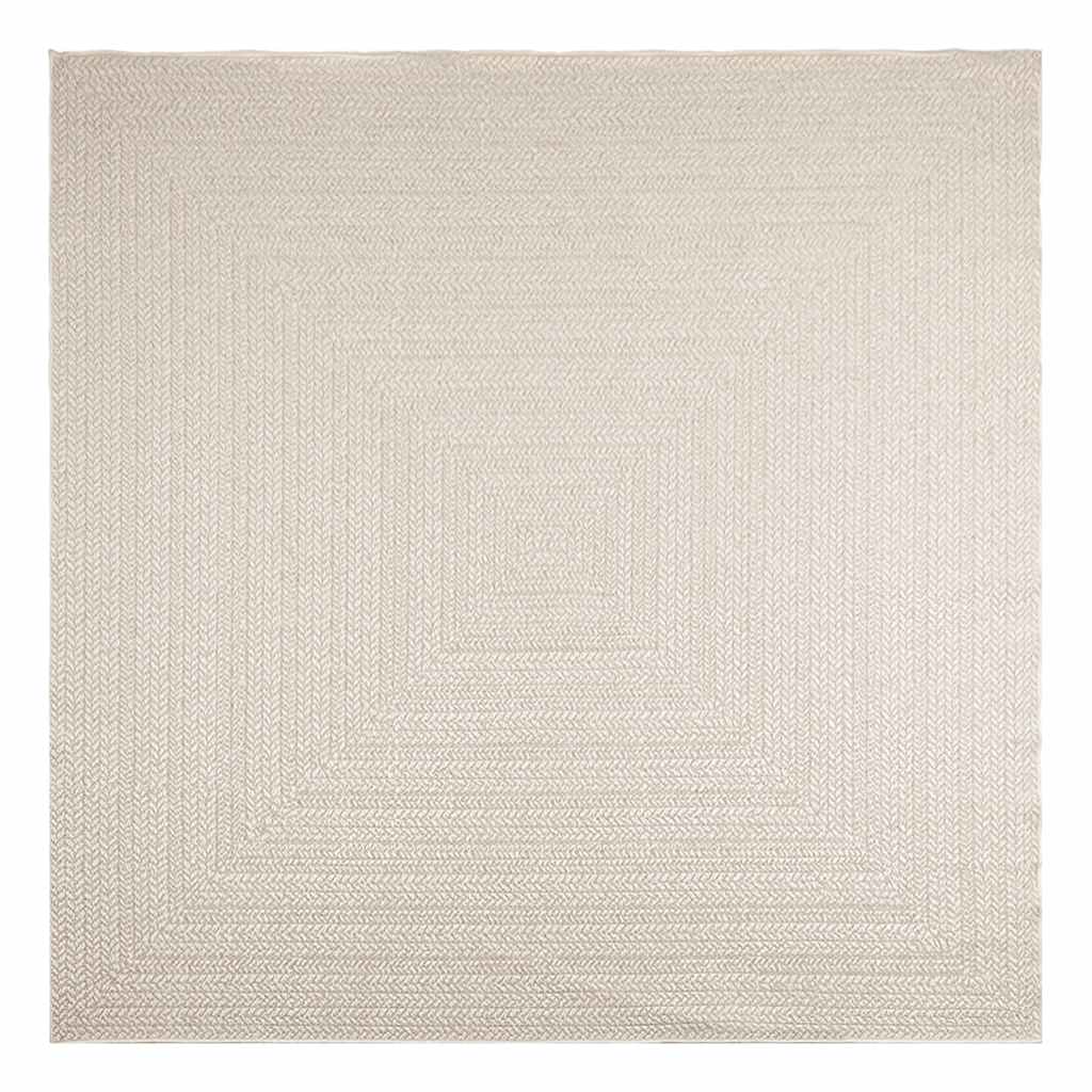 Teppich ZIZUR Creme 240x240 cm Jute-Optik Indoor und Outdoor