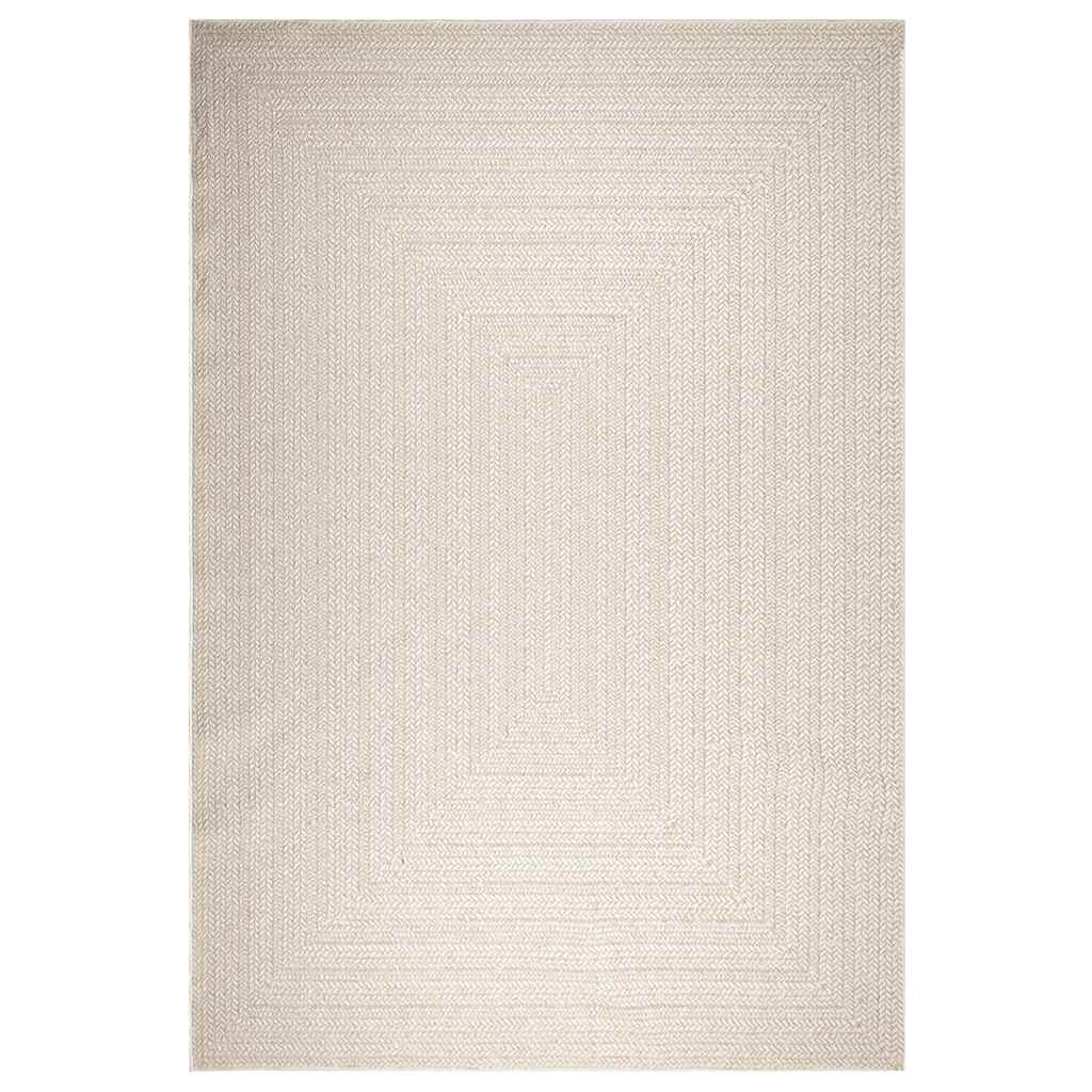 Teppich ZIZUR Creme 240x340 cm Jute-Optik Indoor und Outdoor