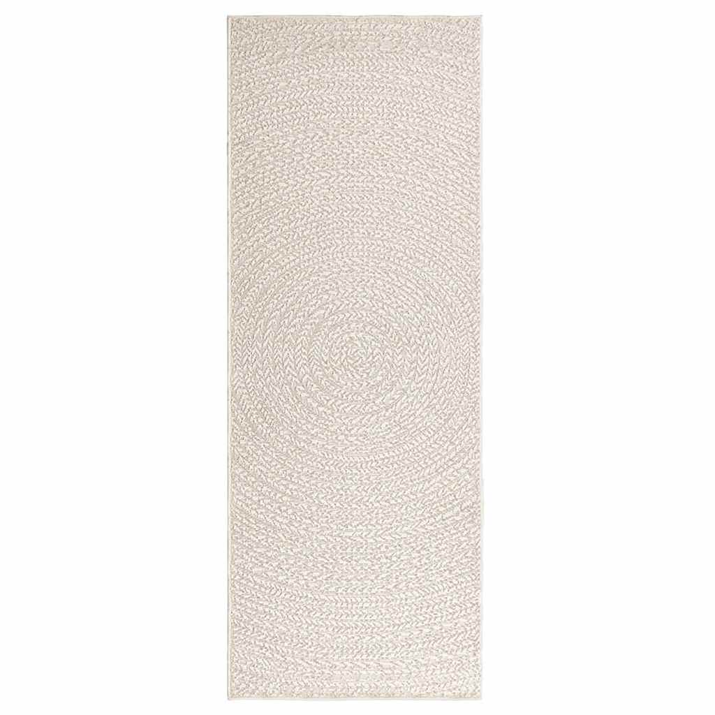 Teppich ZIZUR Creme 80x200 cm Jute-Optik Indoor und Outdoor