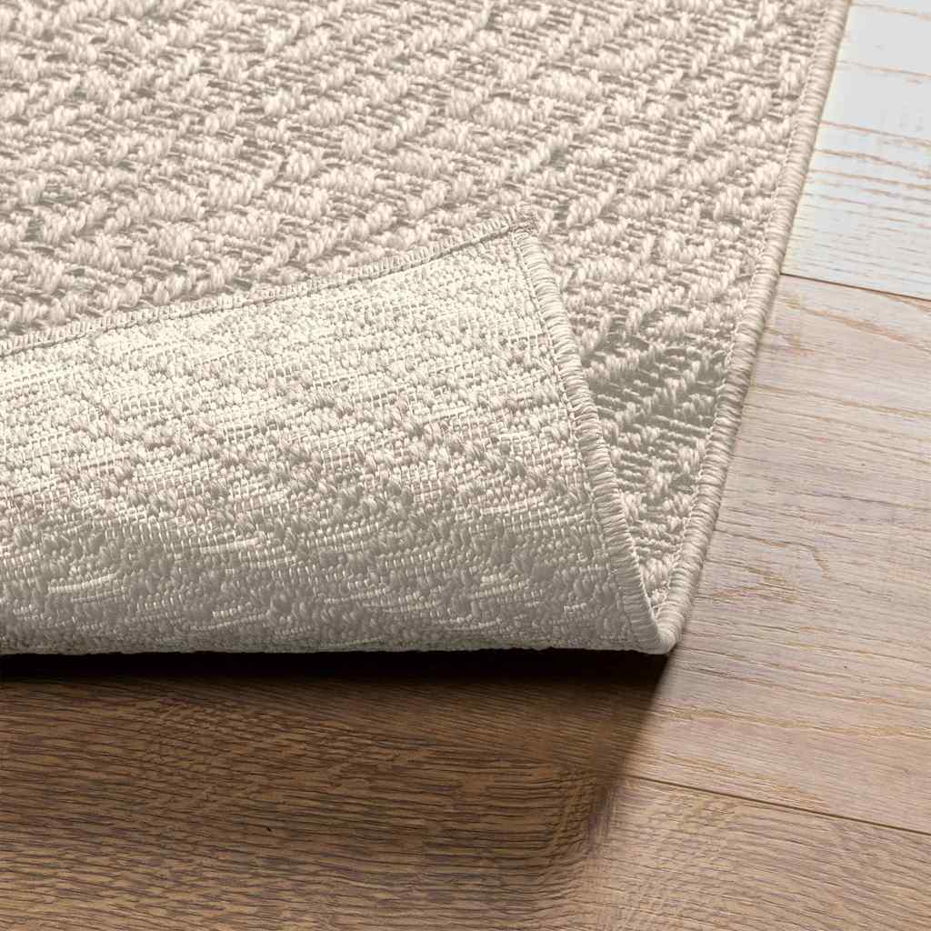 Teppich ZIZUR Creme 120x120 cm Jute-Optik Indoor und Outdoor