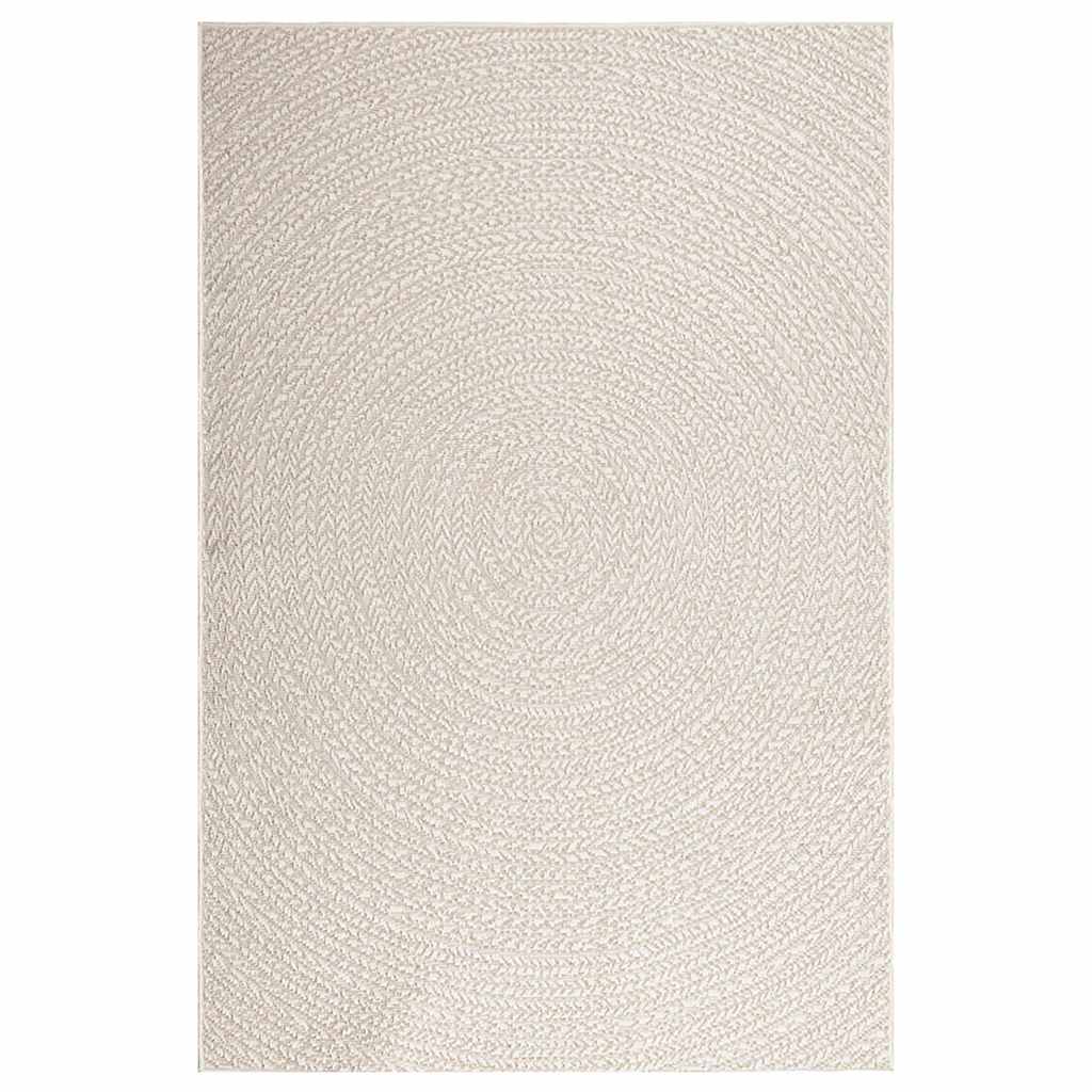 Teppich ZIZUR Creme 140x200 cm Jute-Optik Indoor und Outdoor