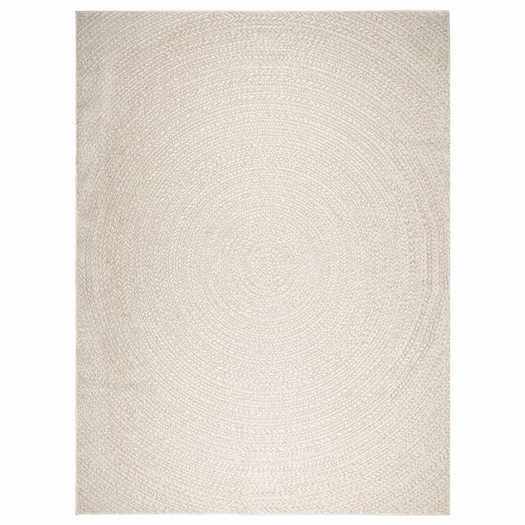 Teppich ZIZUR Creme 240x340 cm Jute-Optik Indoor und Outdoor