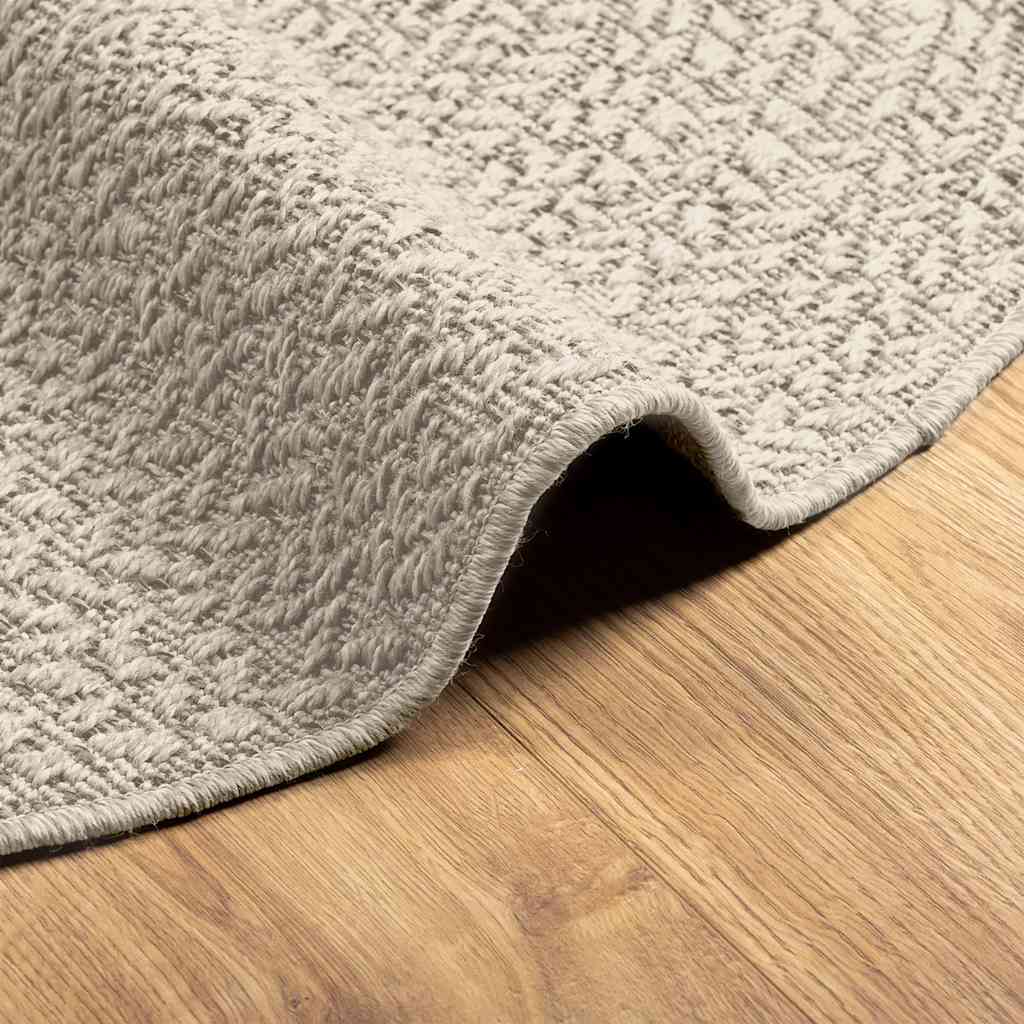 Teppich ZIZUR Creme Ø 90 cm Jute-Optik Indoor und Outdoor