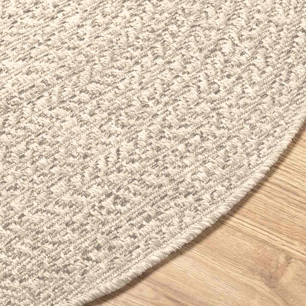 Teppich ZIZUR Creme Ø 90 cm Jute-Optik Indoor und Outdoor