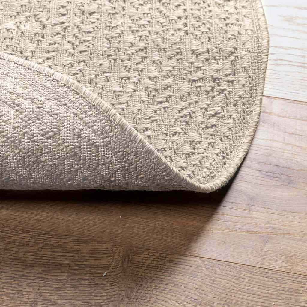 Teppich ZIZUR Creme Ø 120 cm Jute-Optik Indoor und Outdoor