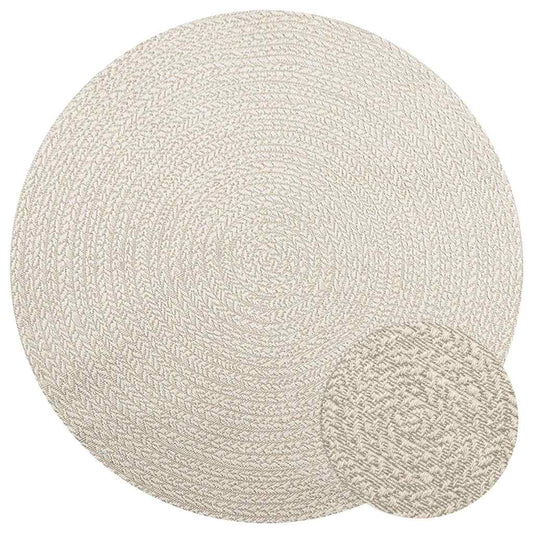 Teppich ZIZUR Creme Ø 160 cm Jute-Optik Indoor und Outdoor