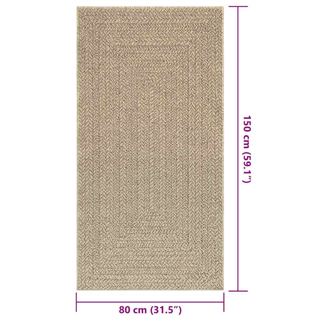 Teppich ZIZUR Beige 80x150 cm Jute-Optik Indoor und Outdoor