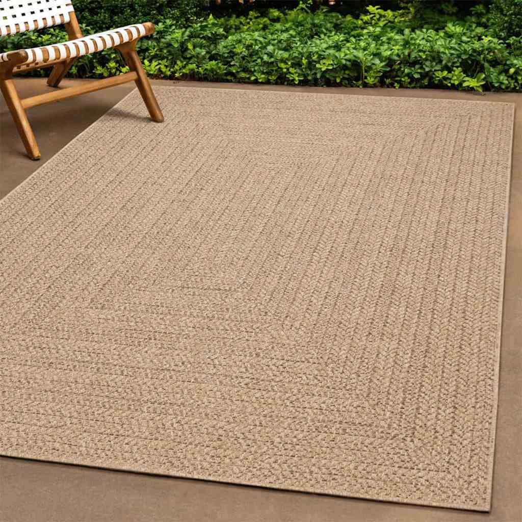 Teppich ZIZUR Beige 80x200 cm Jute-Optik Indoor und Outdoor