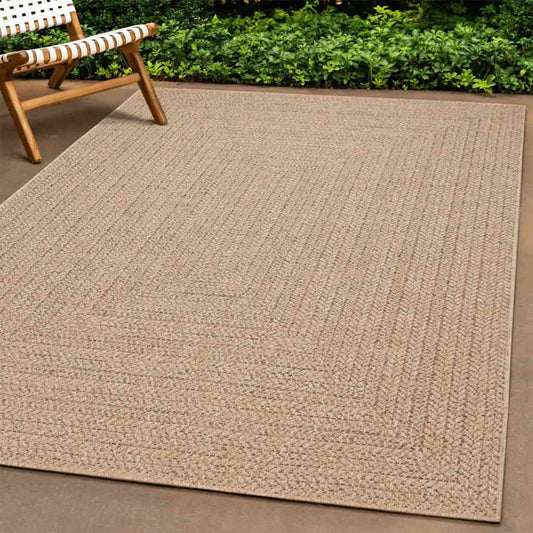 Teppich ZIZUR Beige 80x200 cm Jute-Optik Indoor und Outdoor