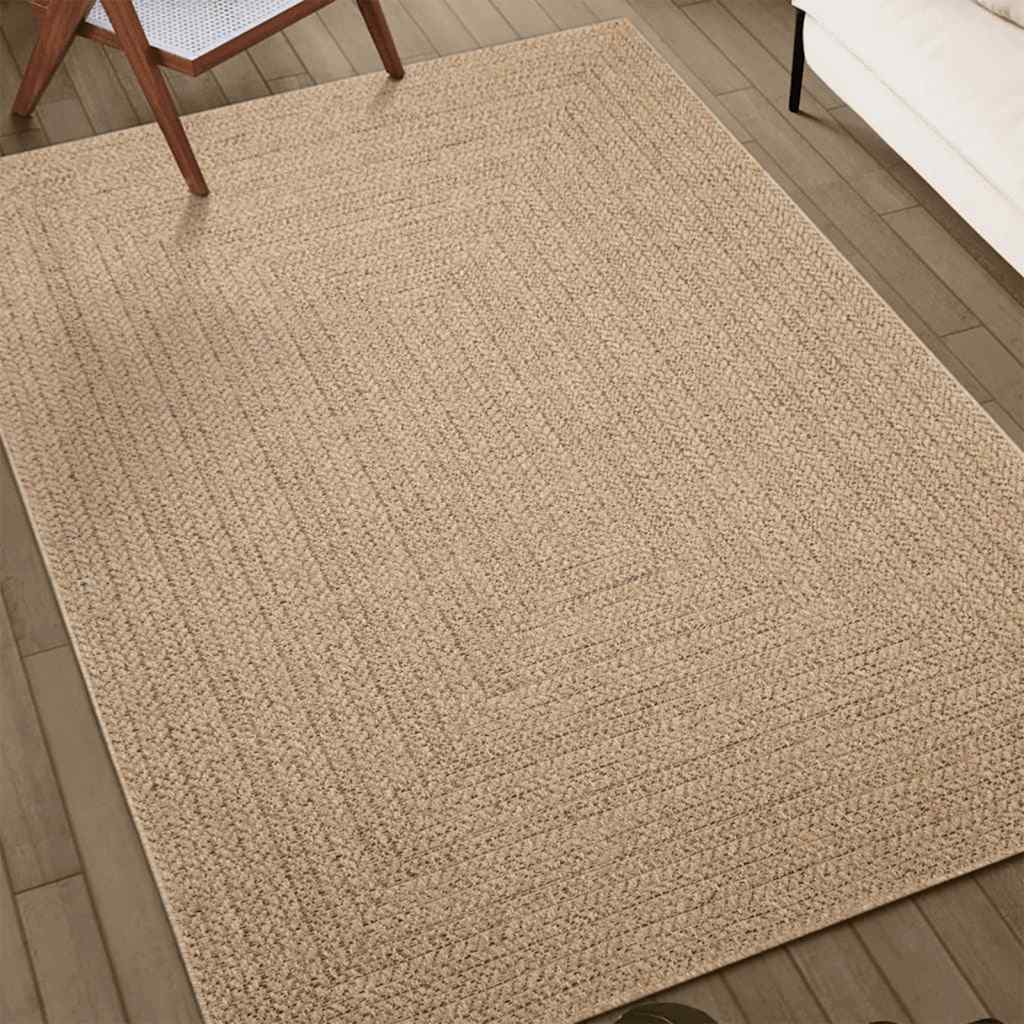 Teppich ZIZUR Beige 80x250 cm Jute-Optik Indoor und Outdoor