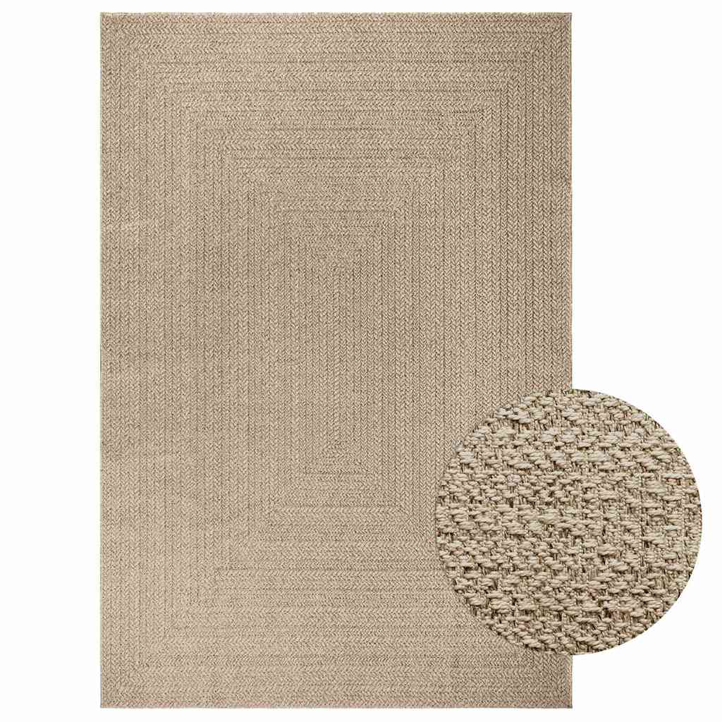 Teppich ZIZUR Beige 200x290 cm Jute-Optik Indoor und Outdoor