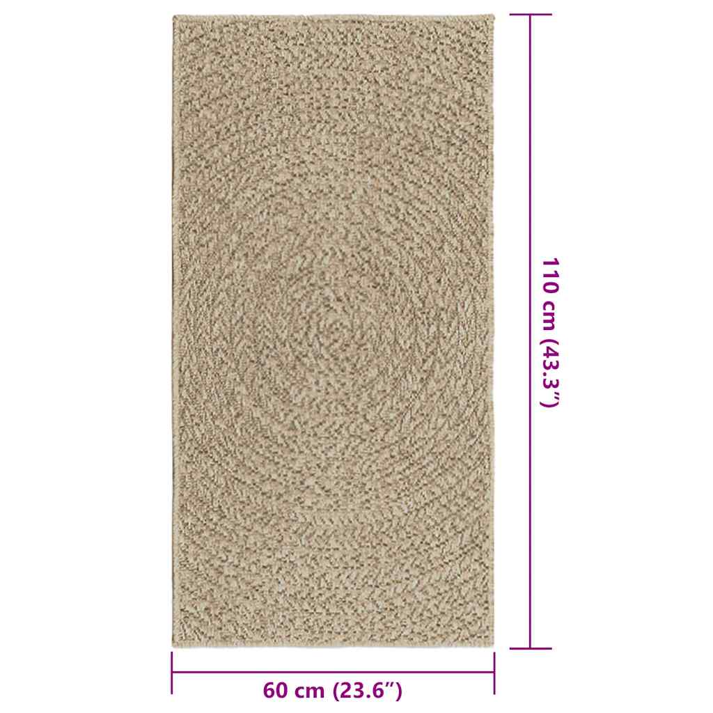 Teppich ZIZUR Beige 60x110 cm Jute-Optik Indoor und Outdoor