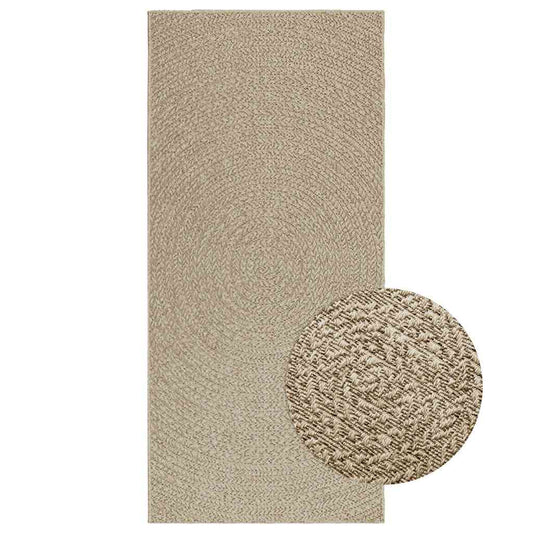 Teppich ZIZUR Beige 100x200 cm Jute-Optik Indoor und Outdoor