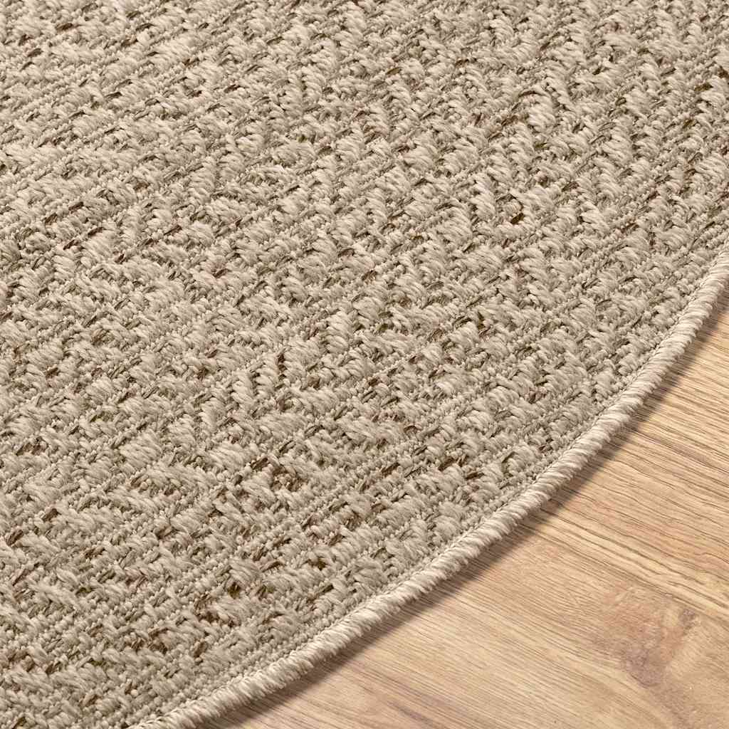 Teppich ZIZUR Beige Ø 120 cm Jute-Optik Indoor und Outdoor