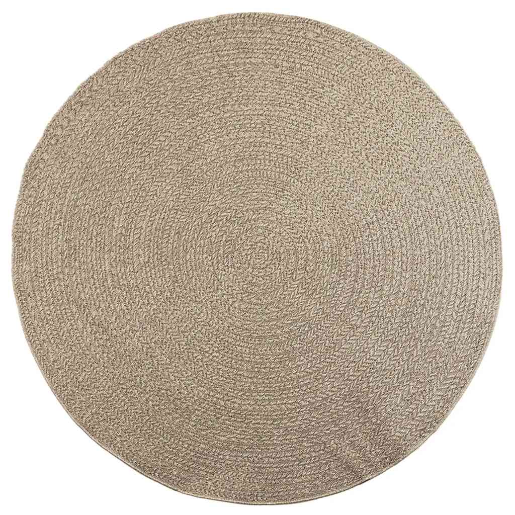 Teppich ZIZUR Beige Ø 200 cm Jute-Optik Indoor und Outdoor