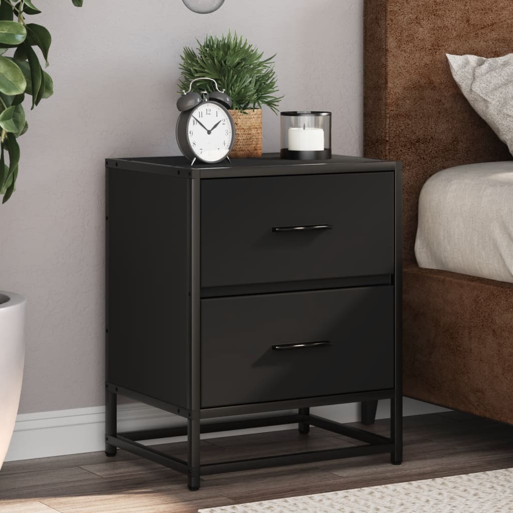 Tables de chevet 2 pcs. Noir 40x31x50 cm en bois