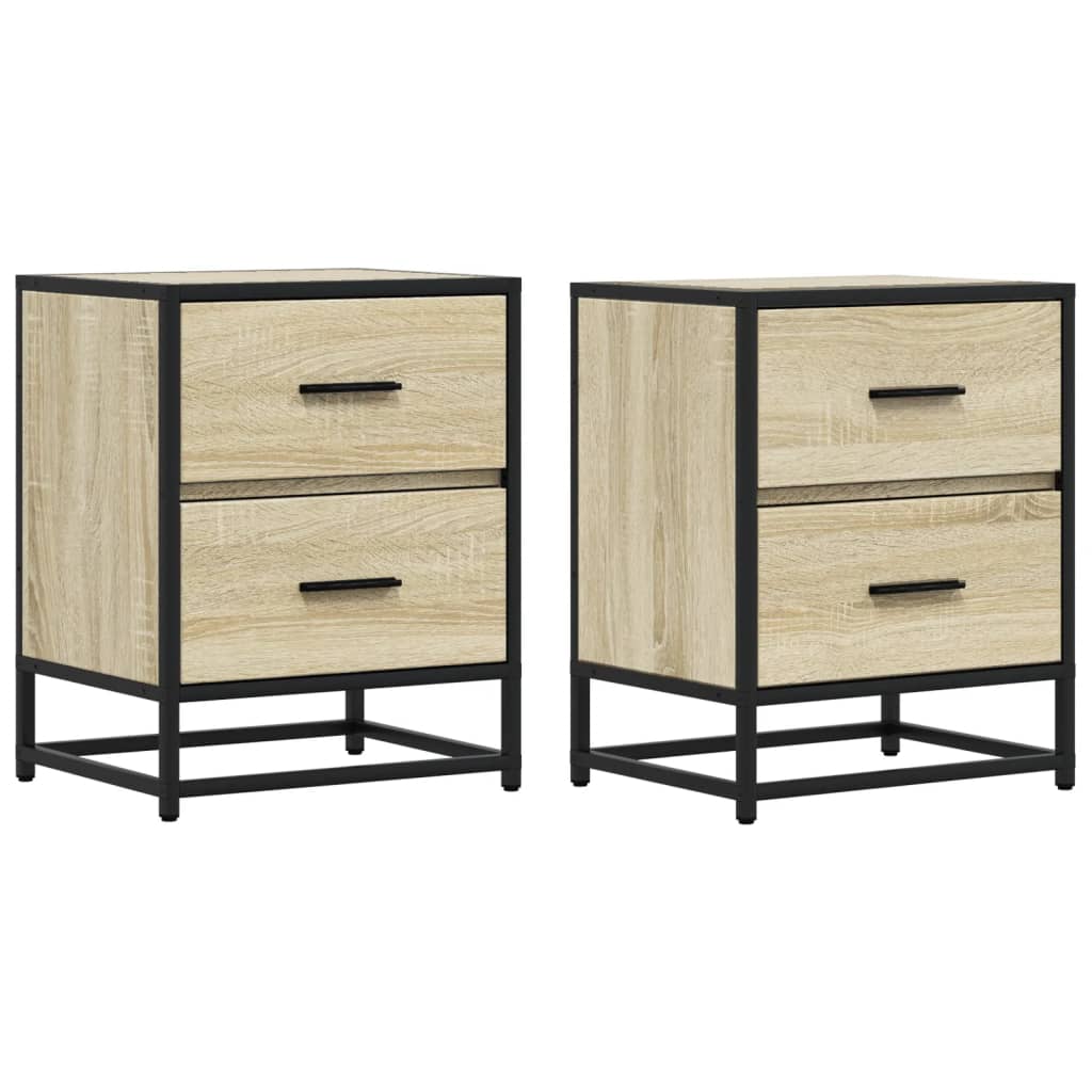 Tables de chevet 2 pcs. Chêne Sonoma 40x31x50 cm matériau bois