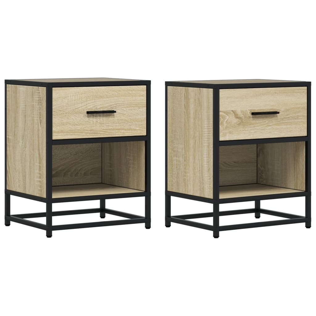 Tables de chevet 2 pcs. Chêne Sonoma 40x31x50 cm matériau bois