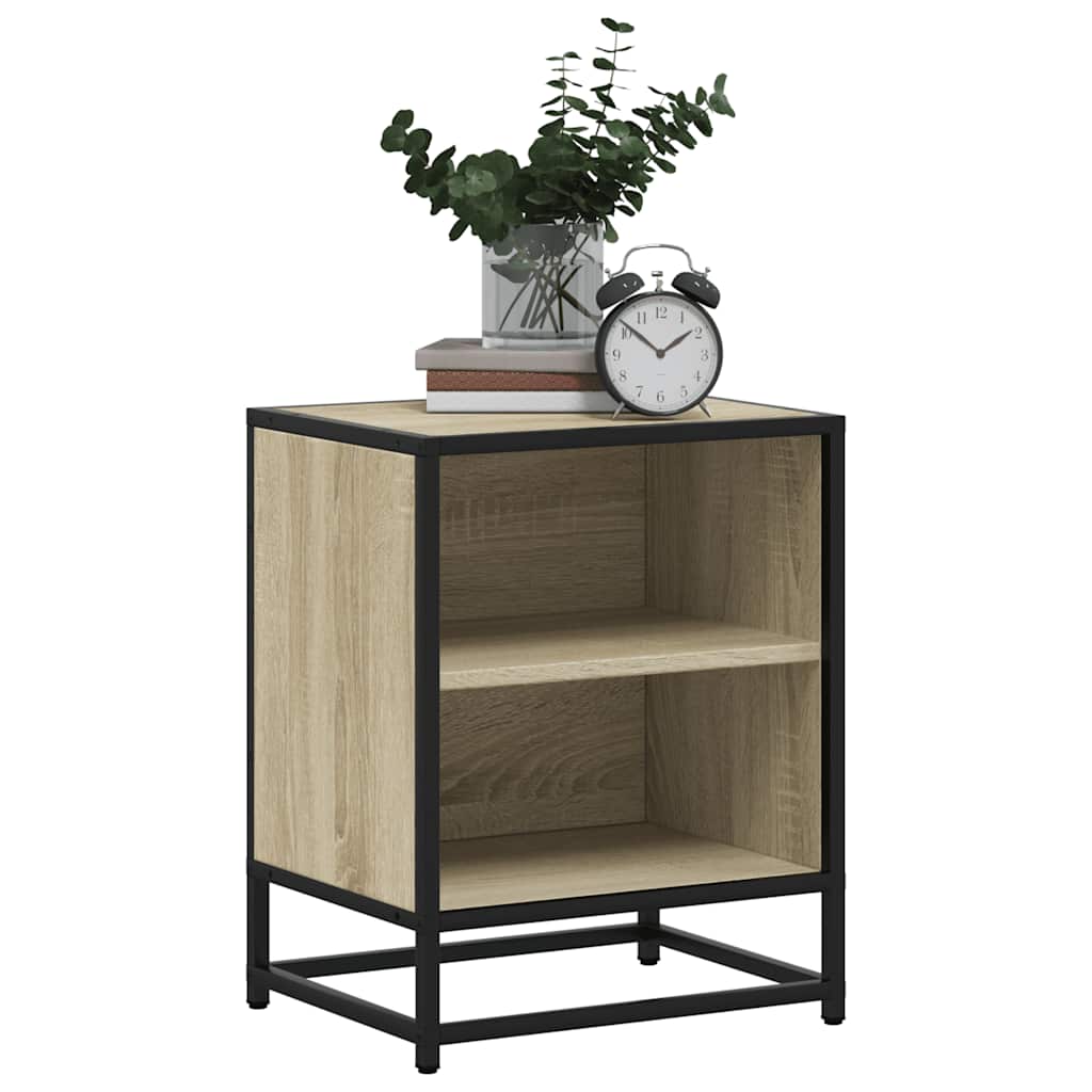 Tables de chevet, lot de 2, chêne Sonoma, 40 x 31 x 50 cm, bois, métal