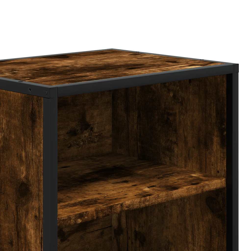 Bedside table smoked oak 40x31x50 cm wood material and metal