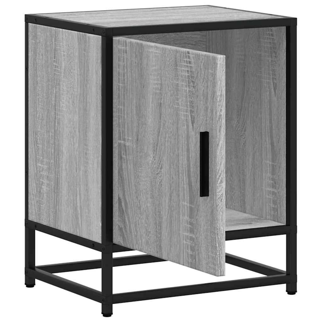 Nachttisch Grau Sonoma 40x31x50 cm Holzwerkstoff und Metall