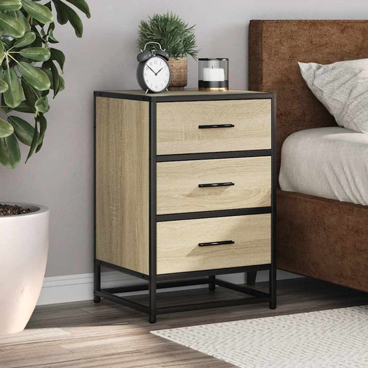 Table de chevet en chêne Sonoma 40x34,5x60 cm, matériau bois et métal