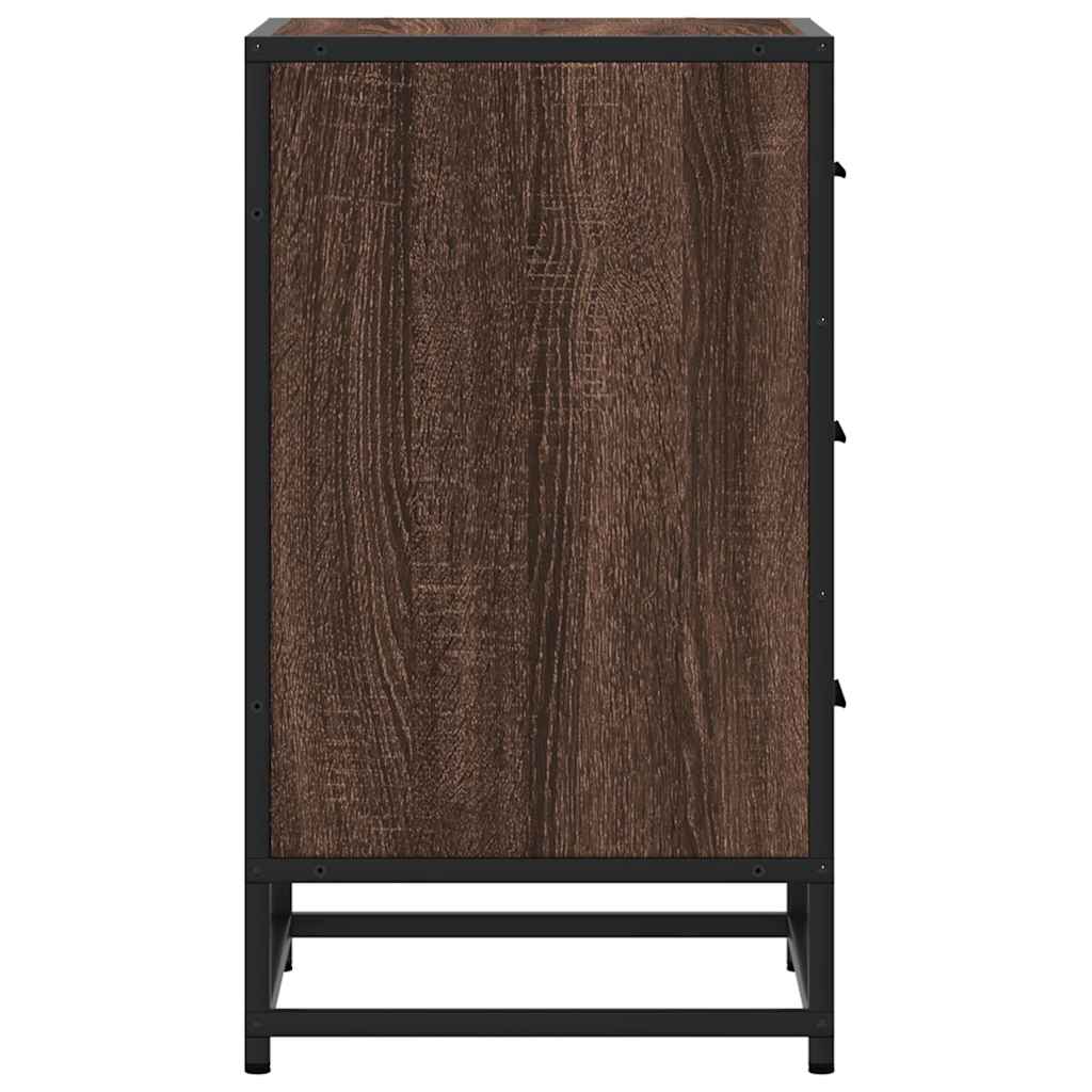 Nachttisch Braun Eichen-Optik 40x34,5x60cm Holzwerkstoff Metall