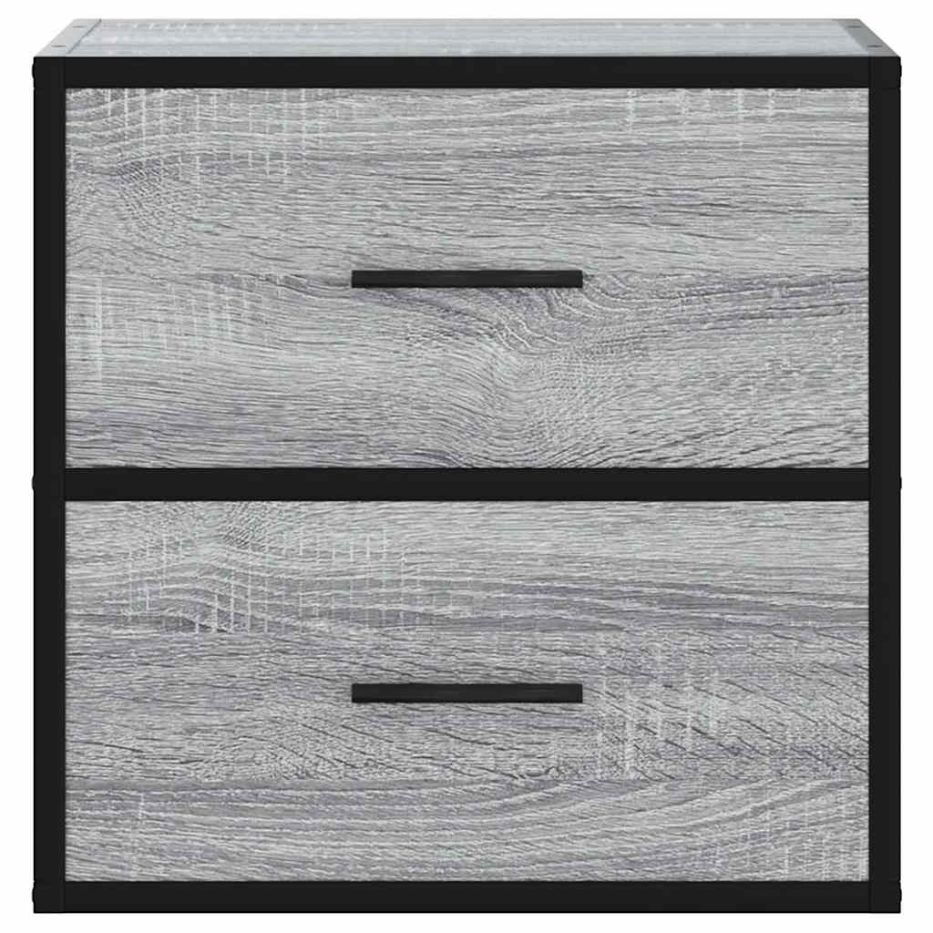 Wand-Nachttische 2 Stk. Grau Sonoma 40x31x39,5 cm