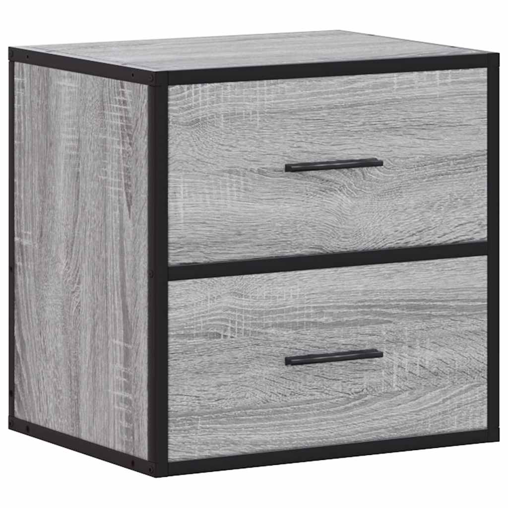 Wand-Nachttische 2 Stk. Grau Sonoma 40x31x39,5 cm