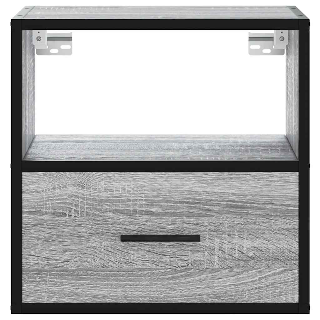 Wall-mounted bedside table, gray Sonoma, 40x31x39.5 cm