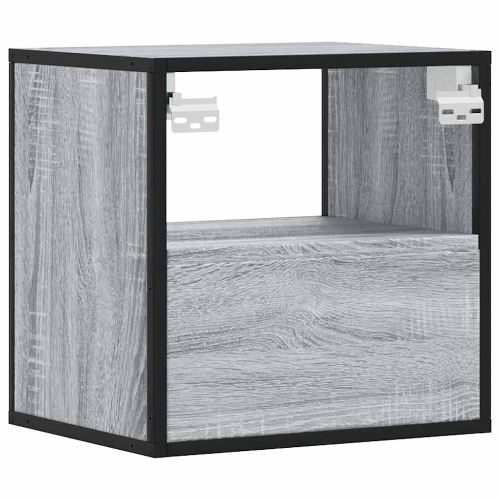 Wall-mounted bedside table, gray Sonoma, 40x31x39.5 cm